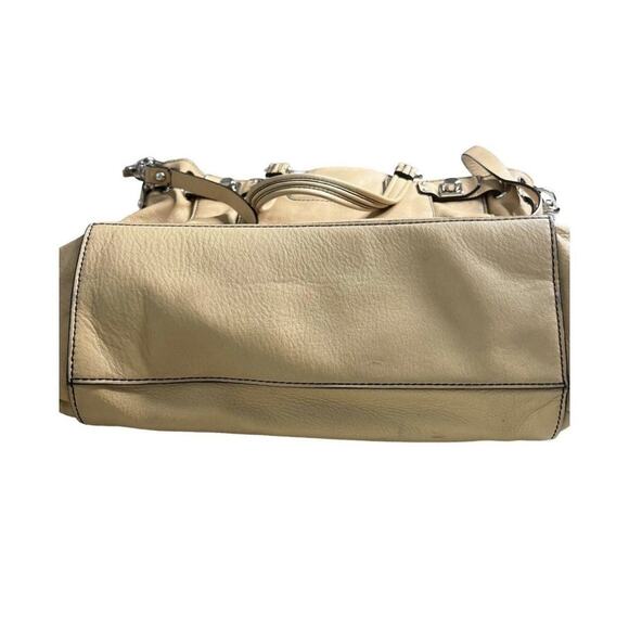 Banana Republic Grained Leather Shoulder Bag Crossbody Tote Tan 16" x 14" x 4" - Picture 8 of 9